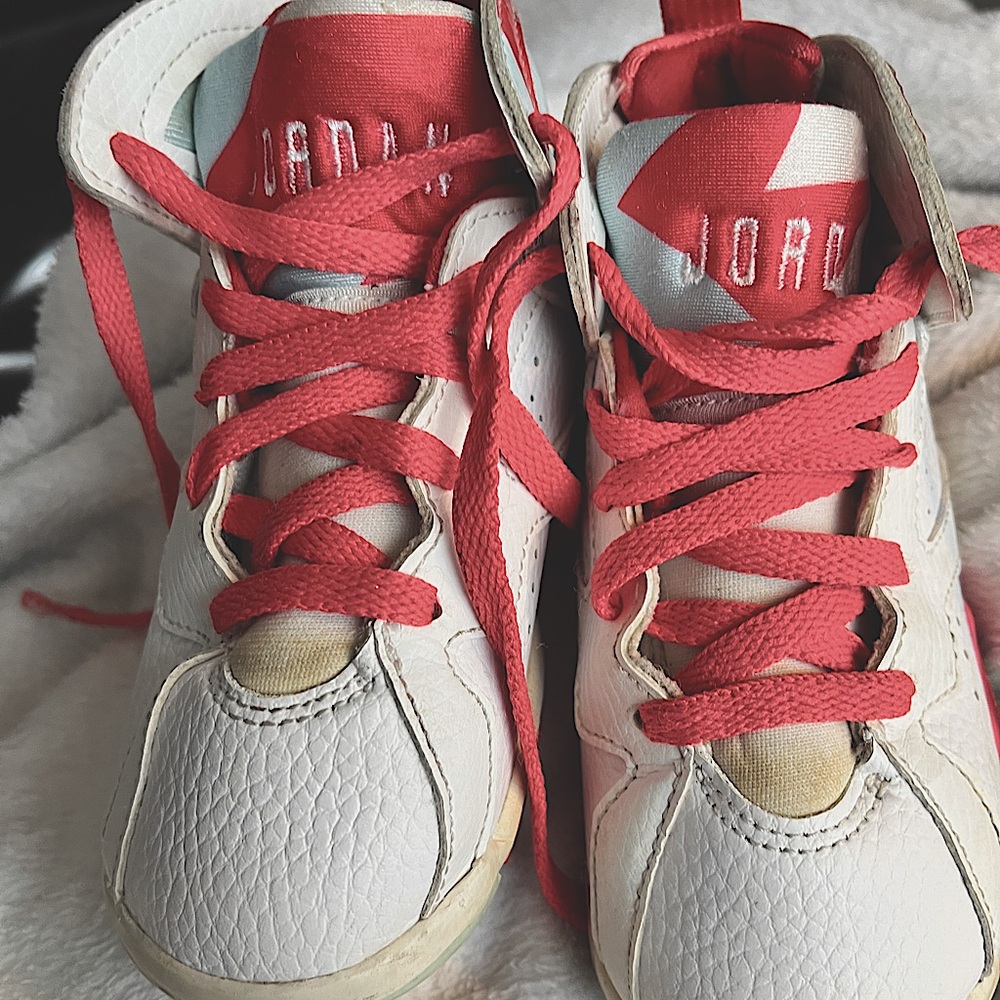 Air Jordan, Girls Sz 9C, White/pink EUC